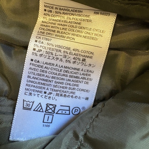 Banana Republic Curvy Slim Mid-Rise Slim Ankle Pants Olive Green women's size XS - Picture 6 of 11